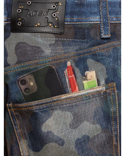 メンズ ANDERSSON BELL Unisex メッシュレイヤーデニムパンツ Blue