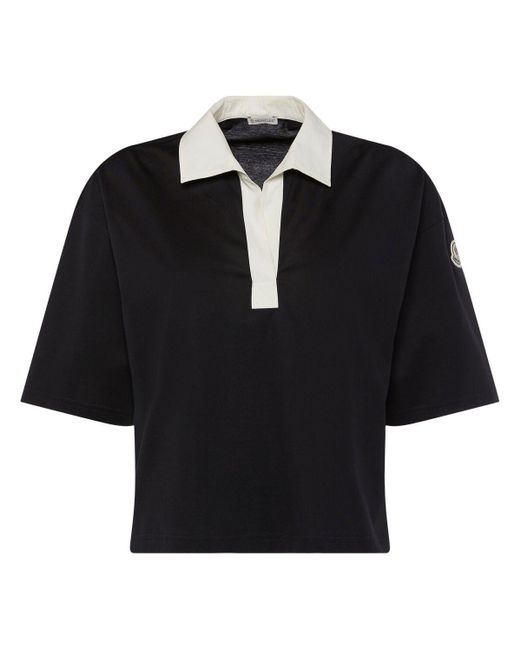 Moncler Black Polohemd Aus Baumwolle