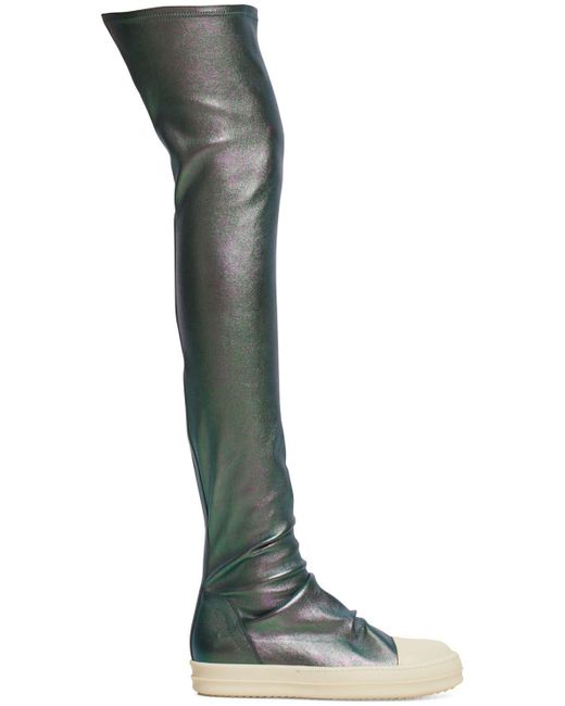 Rick Owens Green 20mm Classic Bumper Over-the Knee Boots