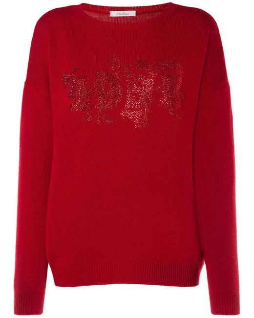 Max Mara Red Sweater Aus Woll/kaschmirmischung "nias"