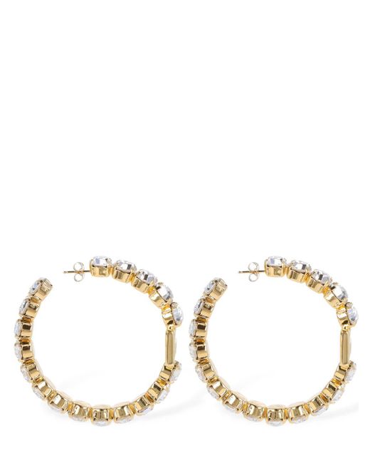 Dolce & Gabbana Metallic Dg Diva Crystal Hoop Earrings