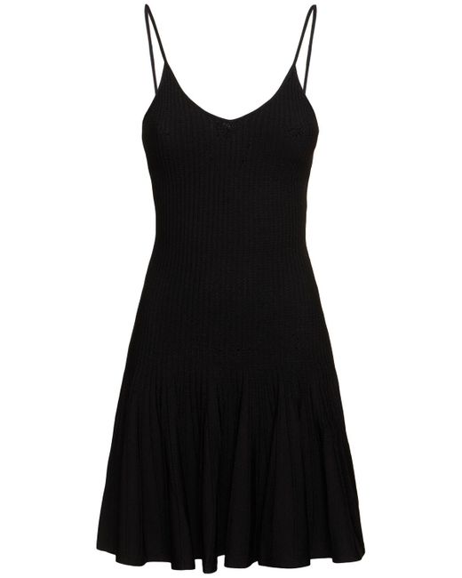 Khaite Black Alizee Viscose Blend Mini Dress