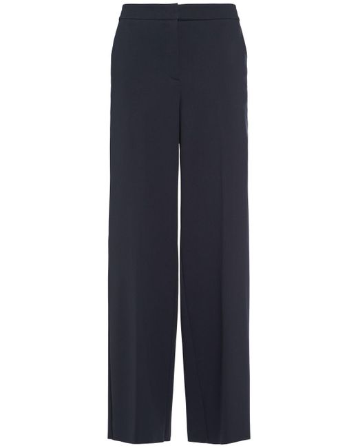 Max Mara Blue Gerade Hose Aus Technojersey "orche"