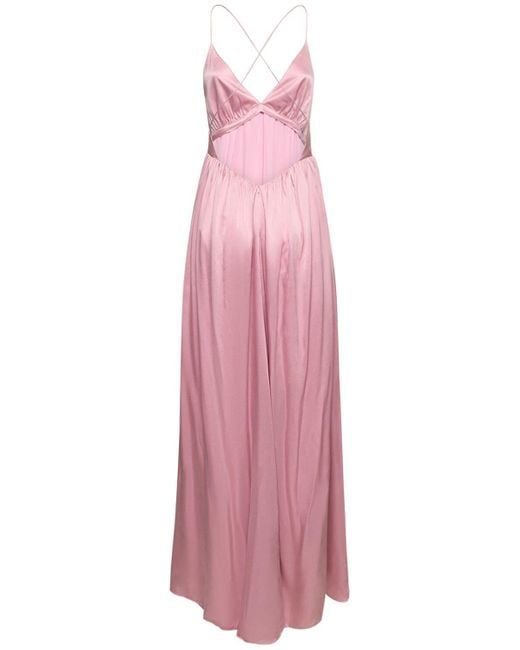 Robe longue en soie Zimmermann en coloris Pink