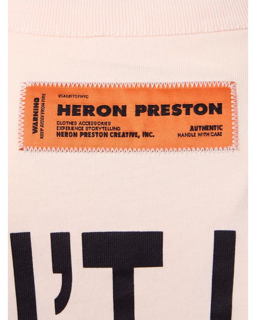 Heron Preston Bedrucktes T-shirt Aus Baumwolljersey "globus" in Natural für Herren