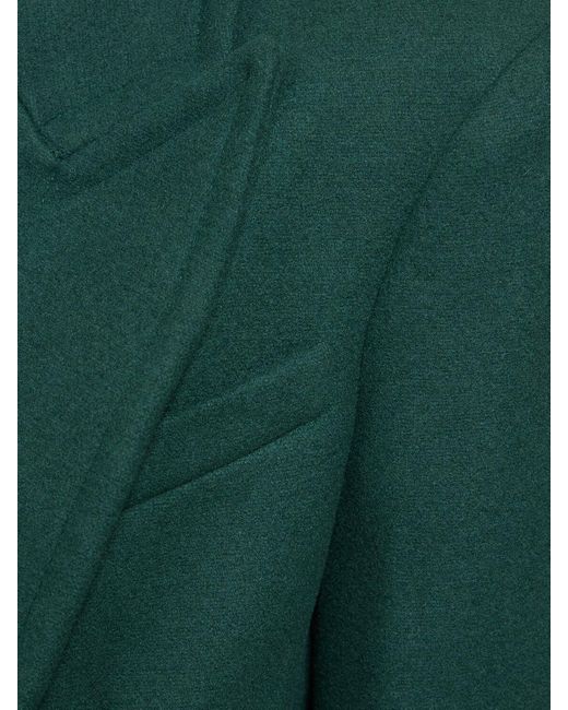Michael Kors Green Single Breasted Wool Melton Long Coat