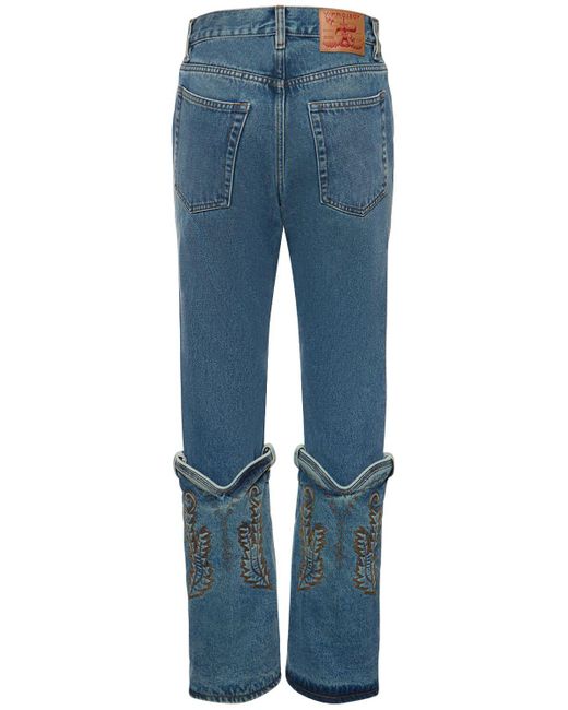 Y. Project Blue Straight Denim High Rise Cowboy Jeans