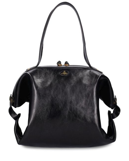 Vivienne Westwood Black Mara Holdall Leather Tote Bag