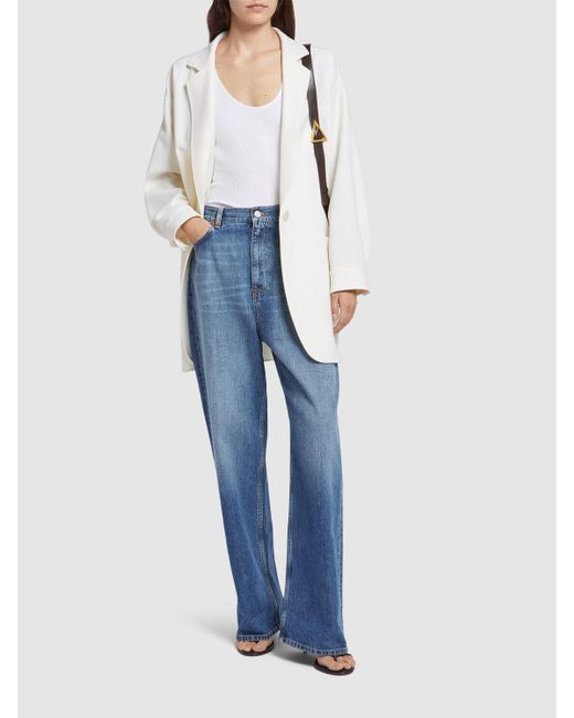 Max Mara White Oversized Blazer Aus Wollmischung "orlaya"