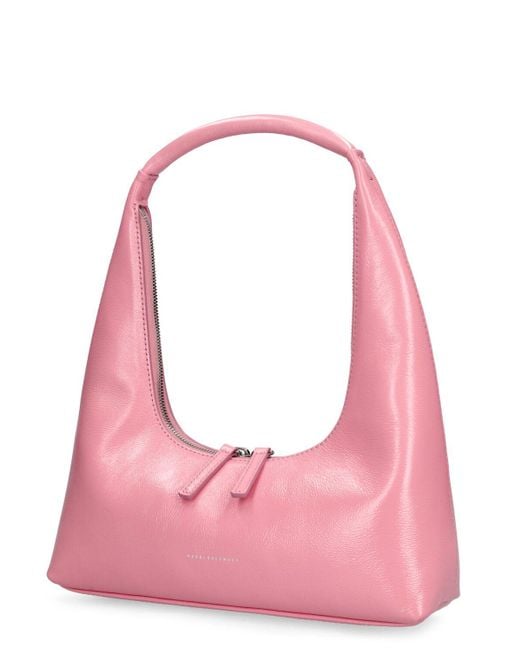 MARGE SHERWOOD Pink Hobo Leather Shoulder Bag