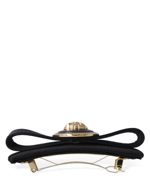 Versace Black Gianni Ribbon Bow Hair Clip