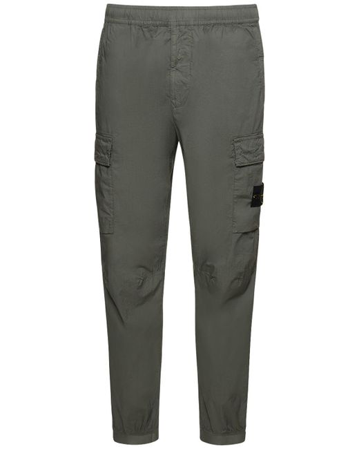 Pantalones deportivos de algodón cepillado Stone Island de hombre de color Gray