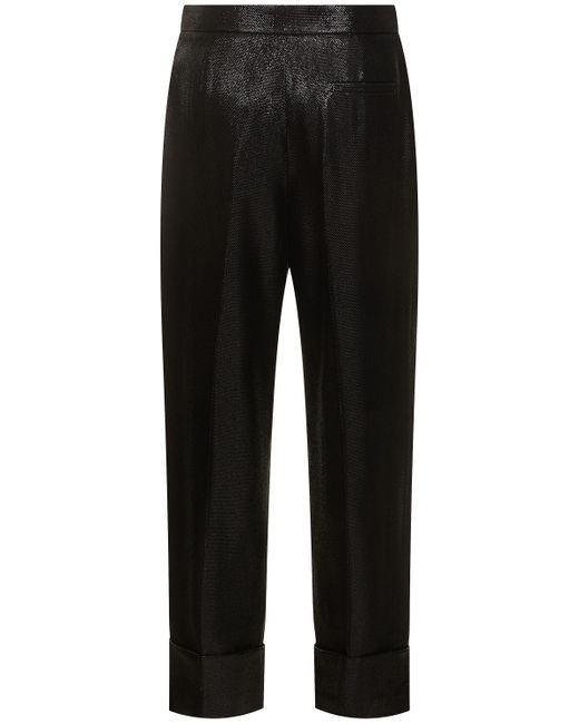 Giorgio Armani Black Hochtaillierte Hose Aus Lurex