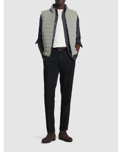 Brunello Cucinelli Hose Aus Baumwollgarbadine in Black für Herren