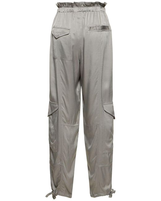 Pantaloni in raso washed di Ganni in Gray