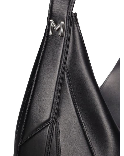 Mugler Black Large Spiral Curve Leather Shoulder Bag
