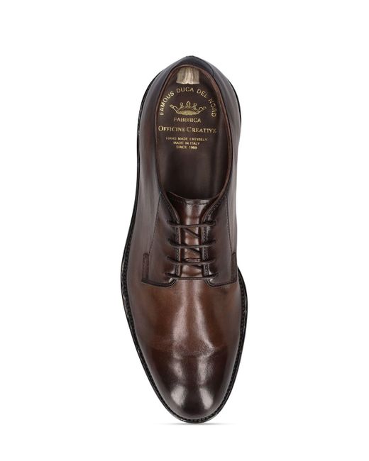 Officine Creative Brown Canyon Derby Leather Lace-Up Shoes for men
