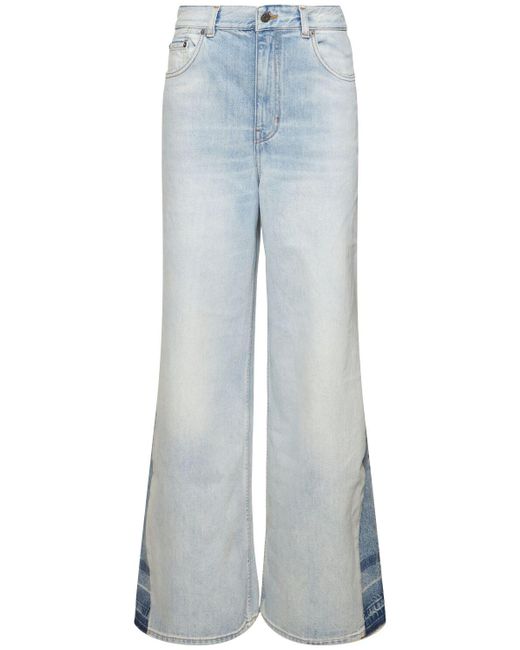 Chloé Blue High Rise Cotton Denim Flared Jeans