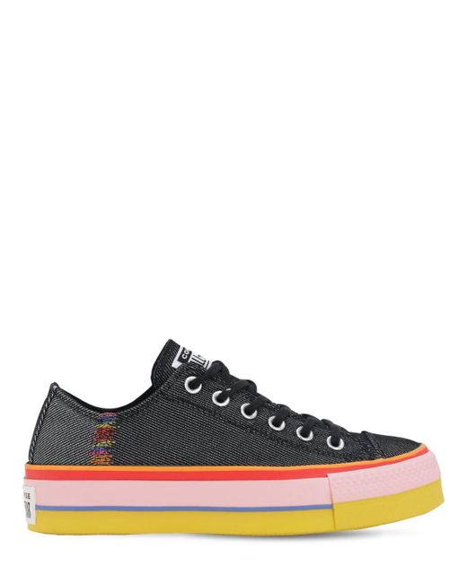 converse black chuck taylor lift ox trainers