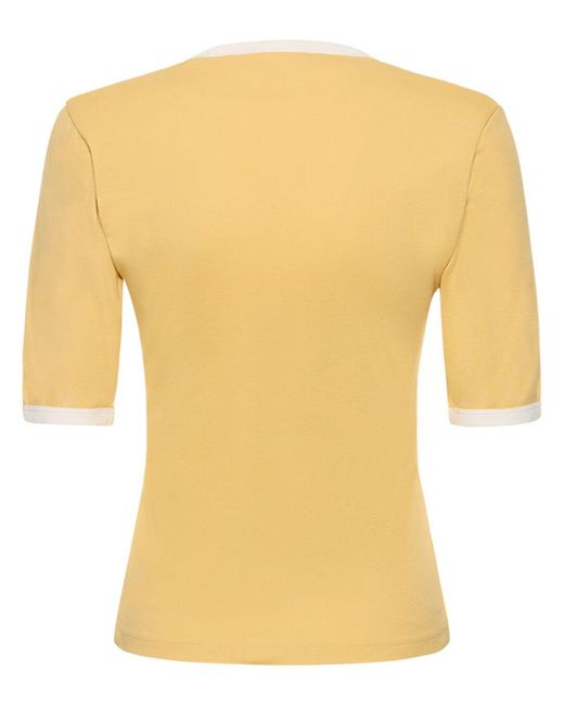 Courreges Yellow Holistic Contrast Cotton T-Shirt