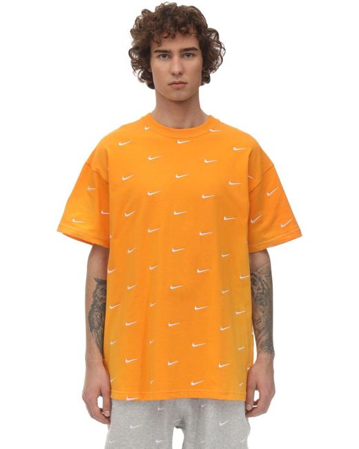 Nike Orange Nrg Swoosh Logo T-shirt for men