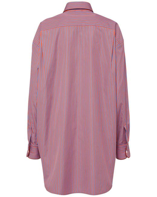 Etro Pink Striped Cotton Poplin Shirt