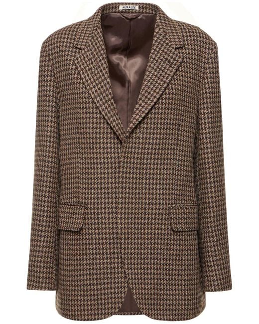 AURALEE British Wool Tweed Jacket in Brown | Lyst UK