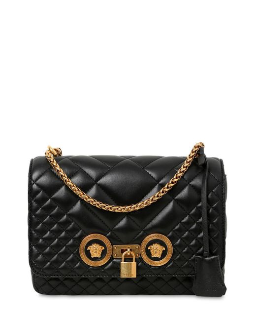 Versace Medium Quilted Icon Shoulder Bag in Black Lyst