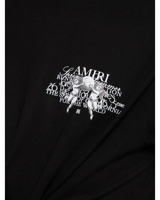 Amiri Black Cherub Print Cotton Jersey T-shirt for men