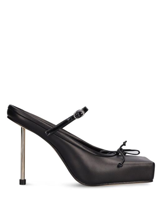 Jacquemus Black 95Mm Leather High Heel Mules
