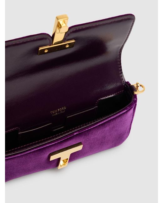 Tom Ford Purple Mini Velvet Shoulder Bag