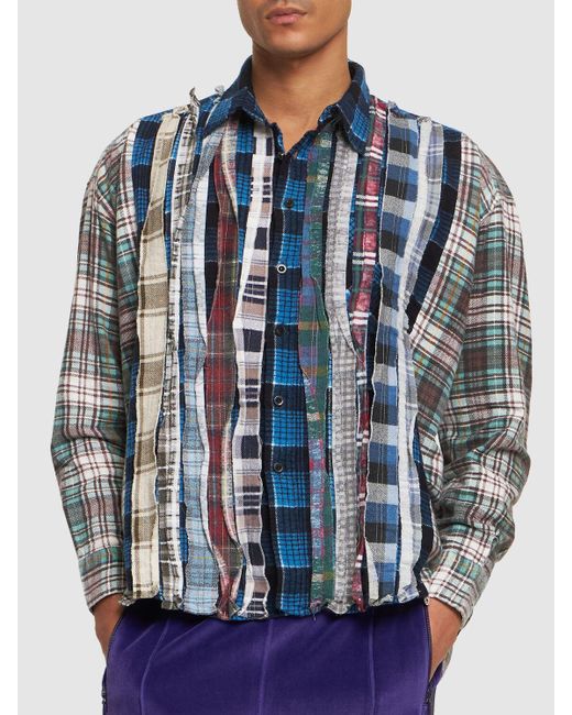 Camisa de franela de algodón Needles de hombre de color Blue