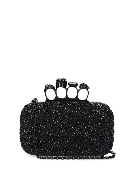Clutch con cuatro anillos Alexander McQueen de color Black