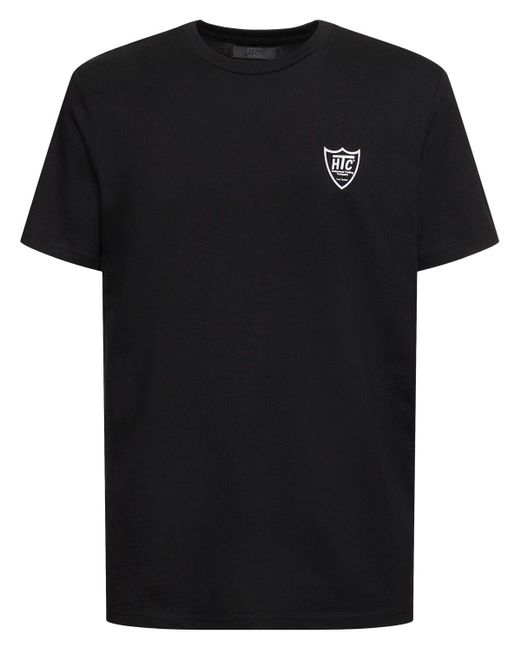 HTC Black Small Logo Print Cotton Jersey T-shirt for men