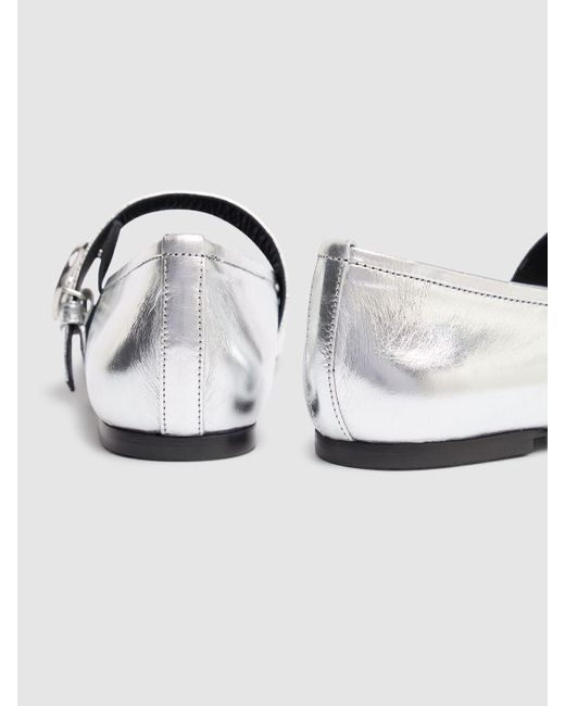 Coperni メタリックレザーバレエシューズ 10mm White
