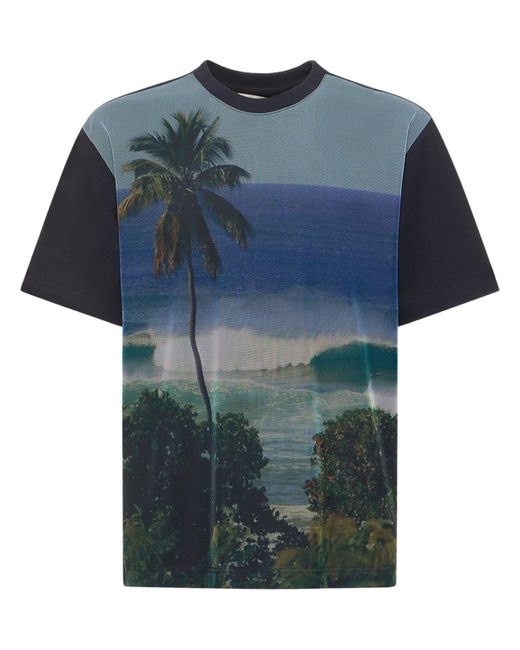 メンズ AFTER PRAY メッシュレイヤーtシャツ Blue