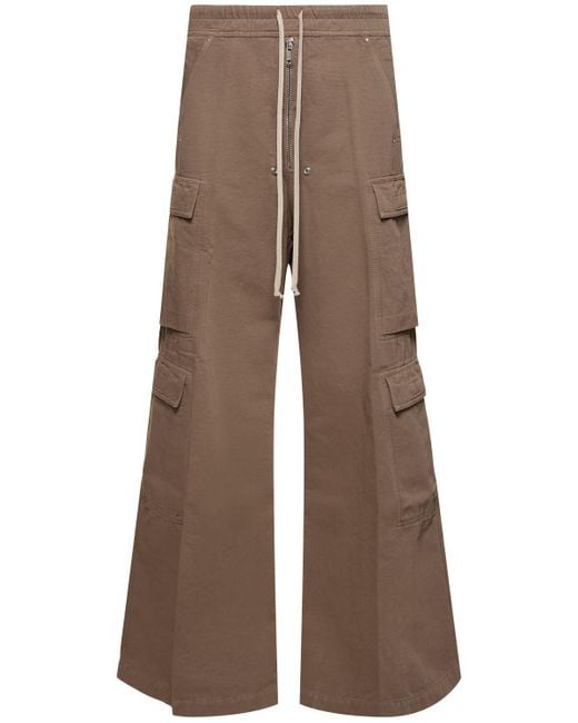 Pantalon en coton double cargo jumbo belas Rick Owens pour homme en coloris Brown