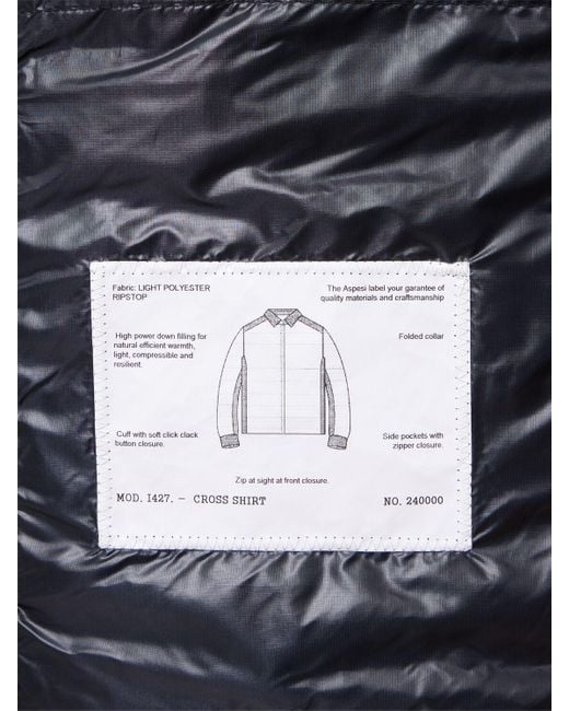 Aspesi Blue Lightweight Quilted Nylon Puffer Jacket for men