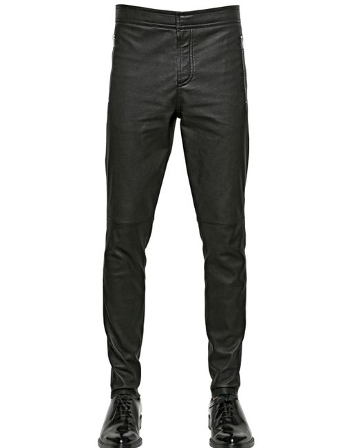 Givenchy Stretch Nappa Leather Trousers in Black for Men | Lyst