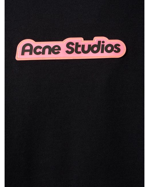 T-shirt sci extorr in cotone con logo di Acne in Black da Uomo