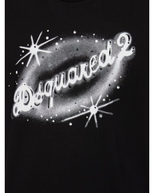 DSquared² Black Logo Print Cotton Jersey T-shirt for men