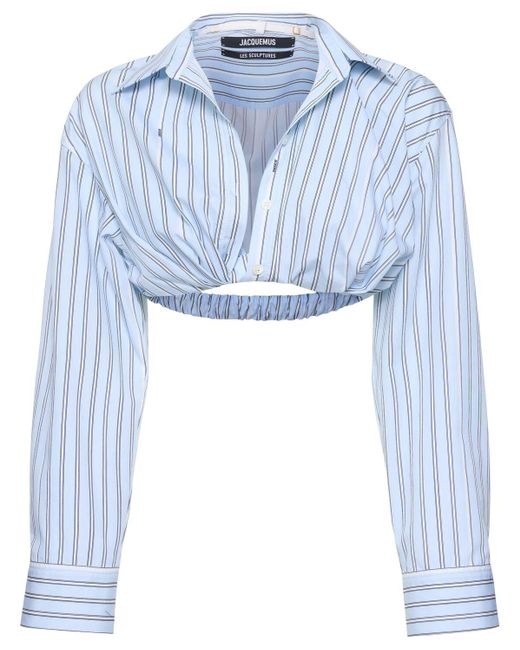 Chemise en coton la chemise bahia courte Jacquemus en coloris Blue