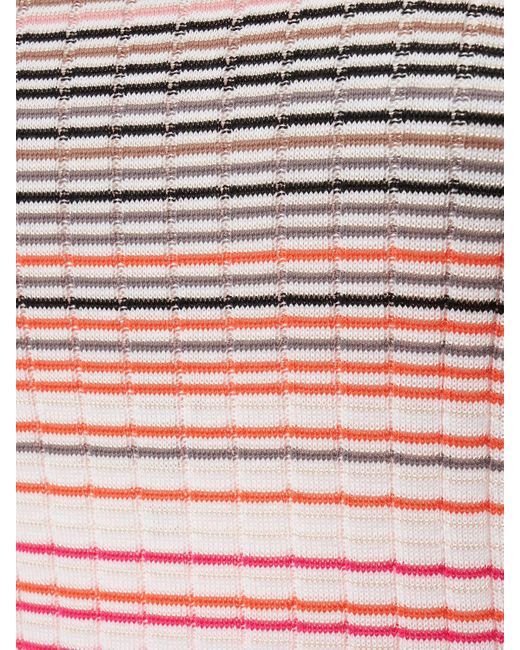 Missoni Pink Striped Knit Cotton Blend Top