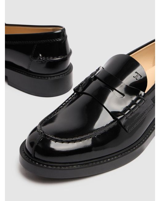 Tod's Black 25mm Patent Leather Loafers