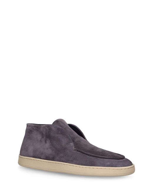 Officine Creative Purple Herbie Suede Leather Loafers for men