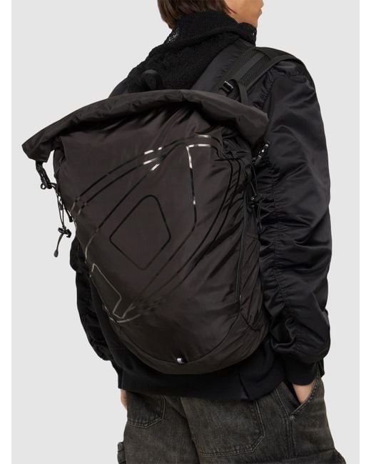 DIESEL Black Oval-D Light Nylon Backpack for men