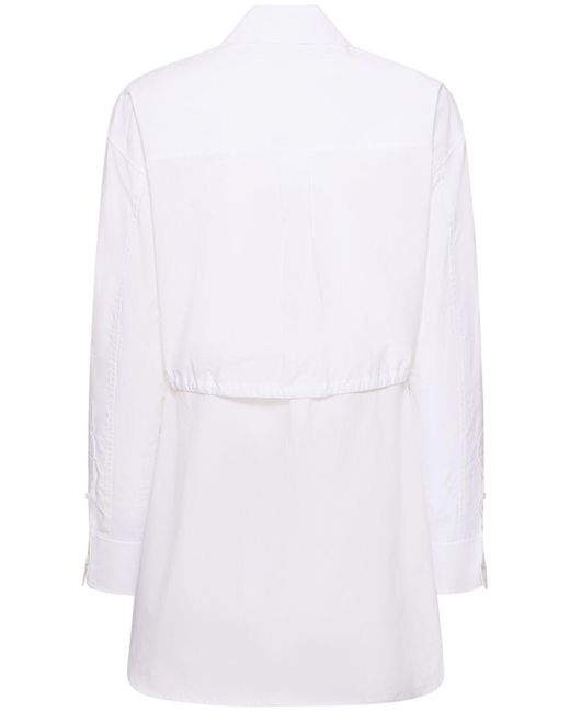 Alexander Wang White Double Layered Self-Tie Shirt Mini Dress