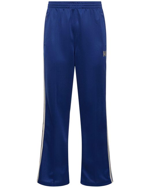 Needles Blue Logo Smooth Poly Track Pants for men