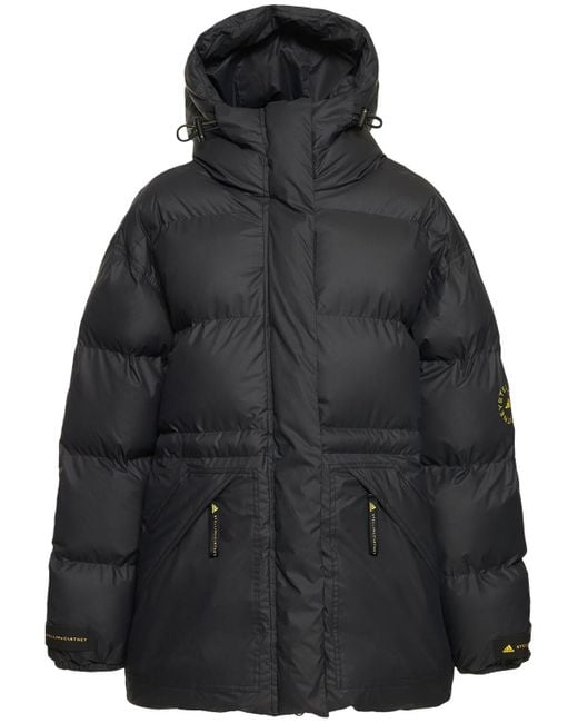 Adidas By Stella McCartney Black Mid Length Nylon Puffer Jacket