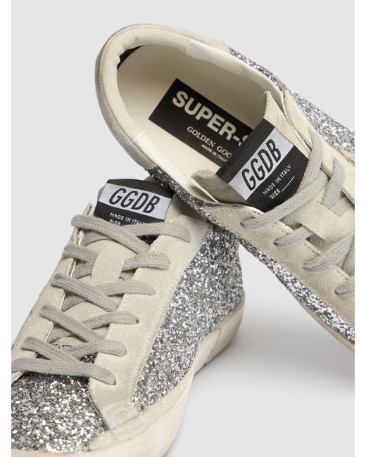 Golden Goose Deluxe Brand White 20mm Hohe Sneakers Mit Glitzer "super-star"